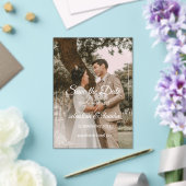 「エレガントなパーソナライズされた結婚式のお知らせカード」 アクリル招待状 (インサイチュ (ウェディング))