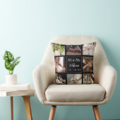 エレガントなパーソナライズされた結婚式当日の写真コラージュ クッション (椅子)