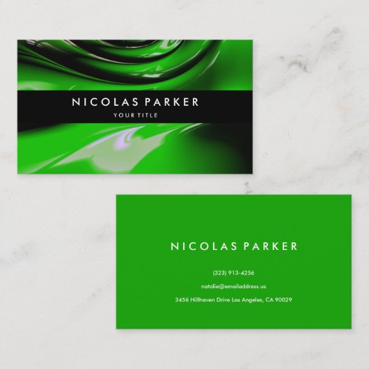 エレガントなパーソナライズな緑車のペンキのモダン 名刺 (正面/裏面)