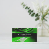 エレガントなパーソナライズな緑車のペンキのモダン 名刺 (スタンド正面)