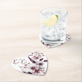 エレガントなパーソナライズフラワーウェディングコースター ペーパーコースター (インサイチュ)