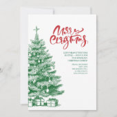エレガントなパーティーの休日クリスマスの招待状 サンキューカード (正面)
