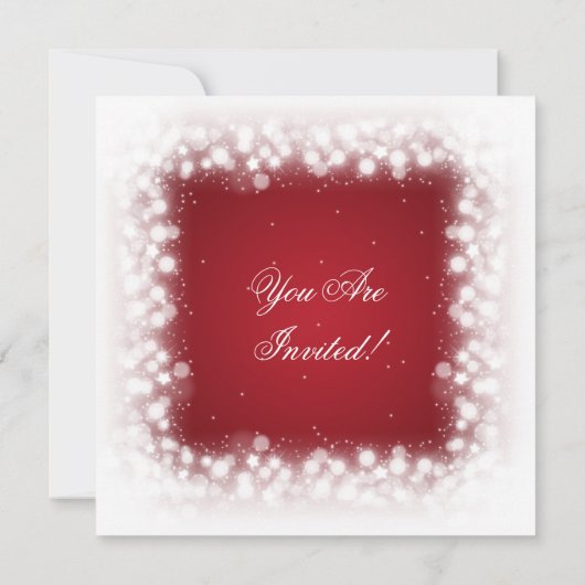 エレガントなパーティーの魔法の輝きの赤 招待状 (裏面)