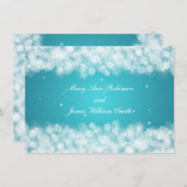 エレガントなパーティー 優雅なターコイズ 招待状 (正面/裏面)