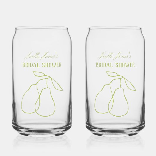 エレガントなパーフェクトペアイラスト ブライダルシャワー ガラス缶 (正面)