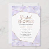 エレガントなパープルとゴールドのブライズシャワー招待状 招待状 (正面)