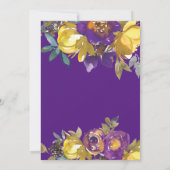 エレガントなパープルとゴールドの秋の結婚式 Save the Date セーブザデート (裏面)