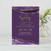 エレガントなパープルとゴールドの60歳にして最高に素敵 招待状 (スタンド正面)
