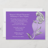 エレガントなパープルとシルバーの25周年招待状 招待状 (裏面)