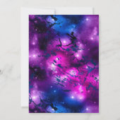エレガントなパープルとブルーのギャラクシーマーブル スイート16 招待状 (裏面)