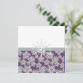 エレガントなパープルのレース ウェディング 招待状 (スタンド正面)
