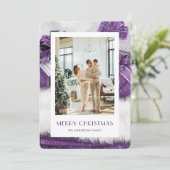 エレガントなパープルの写真 メリークリスマスカード シーズンカード (スタンド正面)