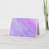 エレガントなパープルの花のハッピーバースデーカード サンキューカード (裏面)