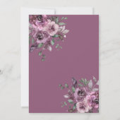 エレガントなパープルの花の100歳の誕生日パーティー 招待状 (裏面)