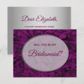 エレガントなパープルの花嫁介添人提案 ポストカード (正面/裏面)