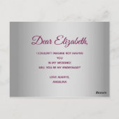 エレガントなパープルの花嫁介添人提案 ポストカード (裏面)