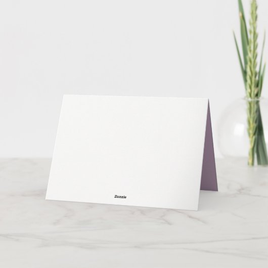 エレガントなパープルの花柄エンゲージメントパーティーお礼メッセージ サンキューカード (裏面)