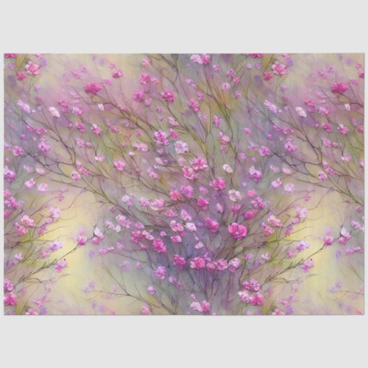 エレガントなパープルの花柄 薄葉紙 (正面)