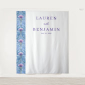 エレガントなパープルの花 タペストリー (正面)