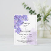 エレガントなパープルウォーターカラーサボテン ウェディング 招待状 (スタンド正面)