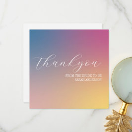 エレガントなパープルグラデーション ブライダルシャワー サンキューカード