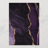 エレガントなパープルゴールドアゲートのプラムウェディングメニュー メニュー (裏面)