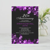 エレガントなパープルダイヤモンドの結婚記念日招待状 招待状 (スタンド正面)