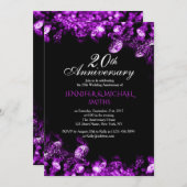 エレガントなパープルダイヤモンドの結婚記念日招待状 招待状 (正面/裏面)