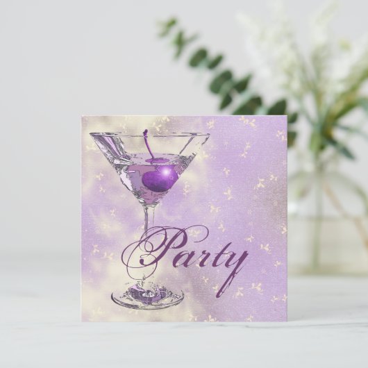 エレガントなパープルピンクのフォーマルパーティ 招待状 (スタンド正面)