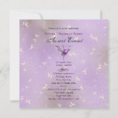 エレガントなパープルピンクのフォーマルパーティ 招待状 (裏面)