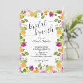 エレガントなパープルフラワーのウェディングシャワー 招待状 (スタンド正面)