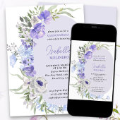 エレガントなパープルペリーフローラルキンセアニエラ 招待状