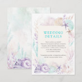 エレガントなパープルミントオーシャンビーチウェディングの詳細 エンクロージャーカード (正面/裏面)