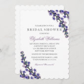 エレガントなパープルラベンダー結婚前お披露目招待状 招待状 (正面/裏面)