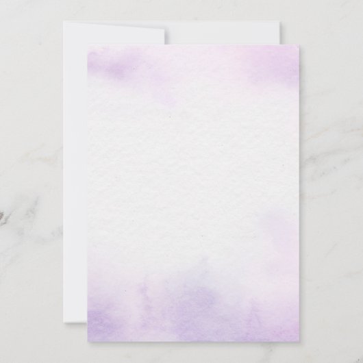 エレガントなパープル・ウォーターカラー・ウェディング 招待状 (裏面)