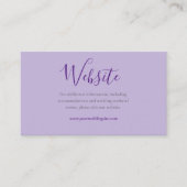 エレガントなパープル&ライラックのウェディングウェブサイトURL詳細 エンクロージャーカード (正面)