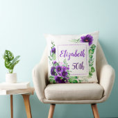 エレガントなパープル ラベンダー 花 モチーフ 50歳 誕生日 クッション (椅子)