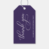 エレガントなパープル 50歳の誕生日パーティー御礼 ギフトタグ (正面)