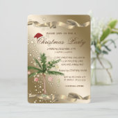 エレガントなパームクリスマスツリーの法人クリスマスパーティー 招待状 (スタンド正面)