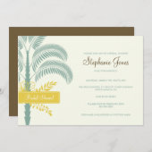 エレガントなパームツリーのブライズシャワー招待状 招待状 (正面/裏面)