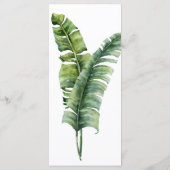 エレガントなパームリーフのトロピカルウェディングメニュー2点セット メニュー (裏面)