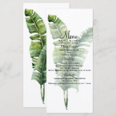 エレガントなパームリーフのトロピカルウェディングメニュー メニュー (正面/裏面)