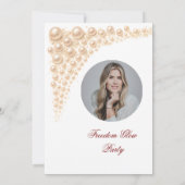 エレガントなパールとグリッターの離婚パーティー 豪華な 招待状 (裏面)