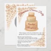 エレガントなパールとグリッターの離婚パーティー 豪華な 招待状 (正面/裏面)