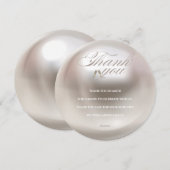 エレガントなパールとプロセッコのブライズシャワー サンキューカード (正面/裏面)