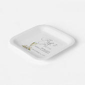 エレガントなパールとプロセッコのブライズシャワー ペーパープレート (傾斜あり)