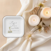 エレガントなパールとプロセッコのブライズシャワー ペーパープレート