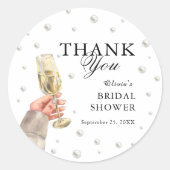 エレガントなパールとプロセッコのブライダルシャワーブランチ ラウンドシール (正面)