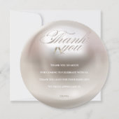 エレガントなパールとプロセッコのブライダルシャワー サンキューカード (正面)