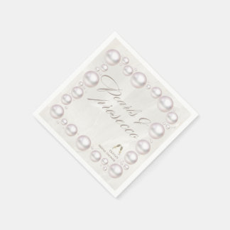 エレガントなパールとプロセッコのブライダルシャワー スタンダードカクテルナプキン